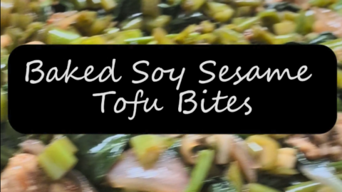 Baked soy sesame tofu bites dish